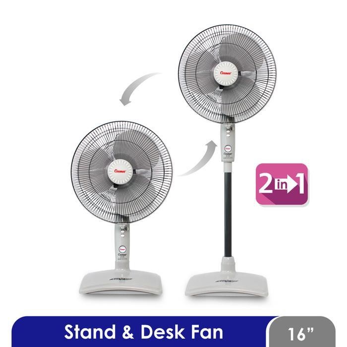 Cosmos 16-SN / SEN / SNQ Warna Ungu / Abu / Biru - Kipas Angin / Fan 2in1 16 inch (Stand & Desk) - K