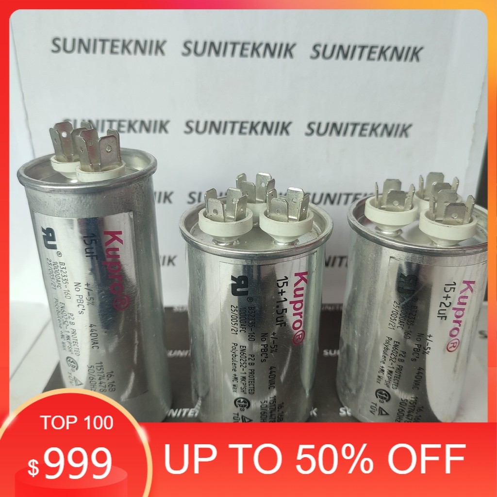 KAPASITOR AC 15UF / 15+1.5UF / 15+2UF - KAPASITOR AC 1/2 PK
