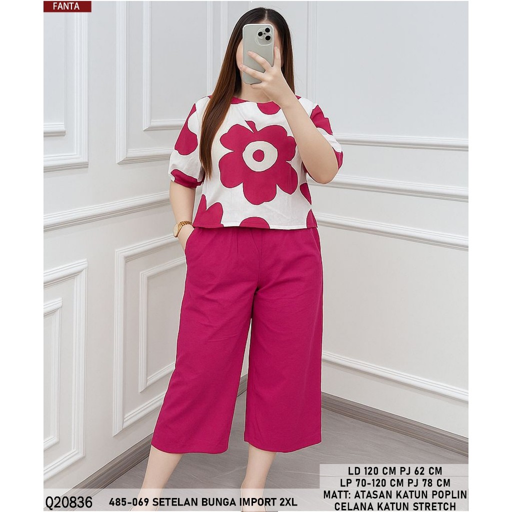 BRIGIXSHOP Setelan Celana Katun Bunga Import Rayon Twill