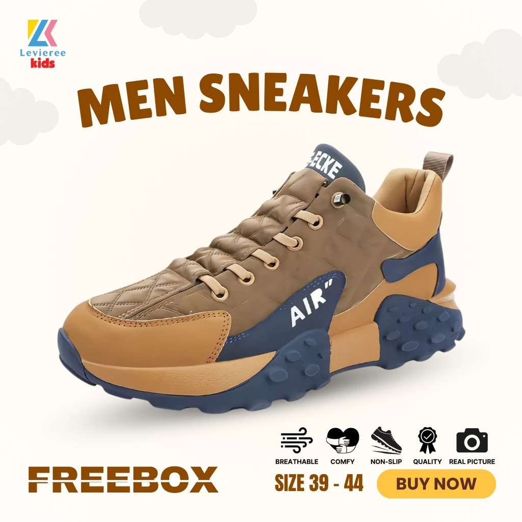 LVRkids Taeyong Sepatu Sneakers Pria Casual Sepatu Sport Hitam LV0449