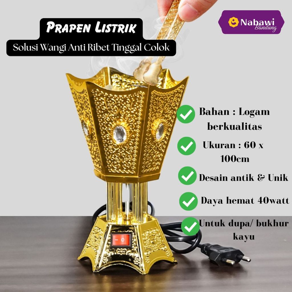 Tempat Dupa Prapen Listrik Modern / Tempat Pembakar Dupa / Mabhara / Buhur / Pembakar Dupa