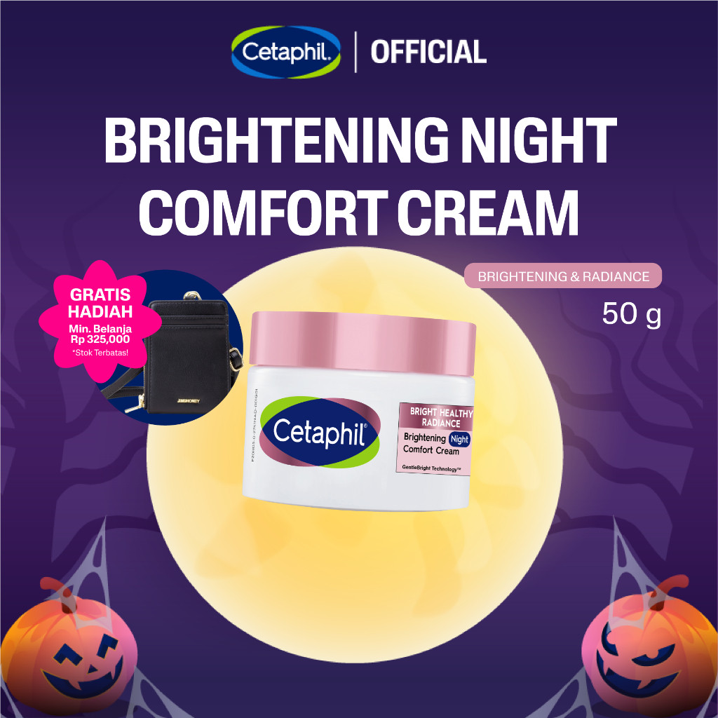Cetaphil Bright Healthy Radiance Brightening Night Comfort Cream 50g dengan Glycerin, Niacinamide, d
