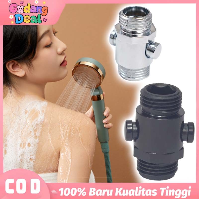Kran Sudut Shower On-Off Satu Klik Stop Valve Cepat untuk Kontrol Aliran Air Sambungan Selang Shower