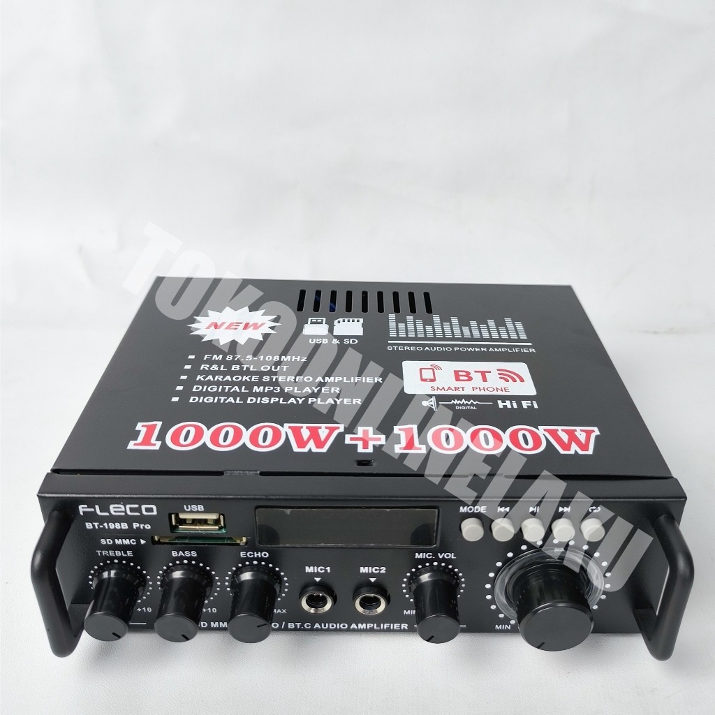 FLECO AMPLIFIER FLECO BT-198B PRO/ AMPLI BLUETOOTH / AMPLIFIER KARAOKE WIRELESS / POWER AMPLIFIER FL