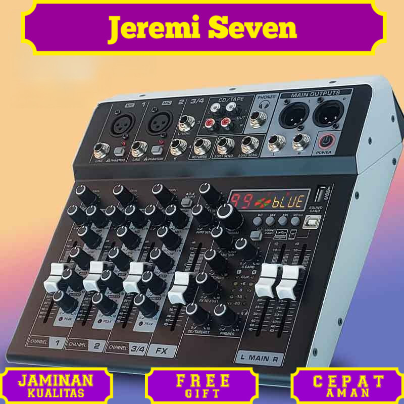 Mixer Audio F4/F7/DS04 99DSP/CS4/ USB/Electro Bluetooth 4 Channel mendukung penyetelan mobil 12V  mu