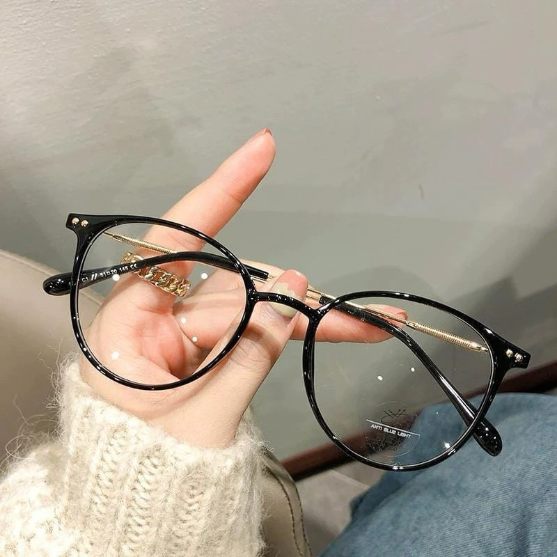 Kacamata Anti Radiasi Bulat Metal – Gaya Korea Unisex, Modis dan Nyaman Dipakai, Cocok untuk Pria & 