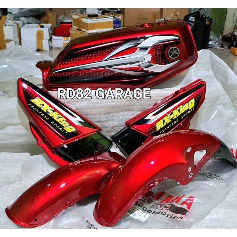Paket Body Full Set Tangki Tengki Yamaha Rx King New Peredam Rx K 2007 Warna Merah Marun Maron Paket