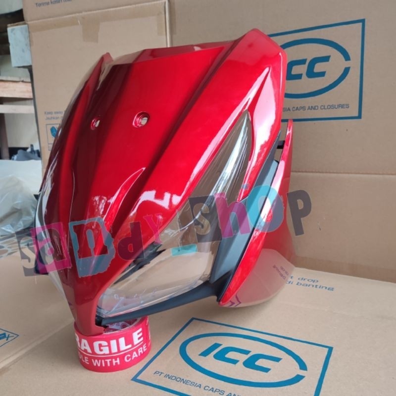 COVER SET TAMENG DEPAN + MIKA LAMPU DEPAN HONDA VARIO 110 FI LED MERAH MAROON Berkualitas