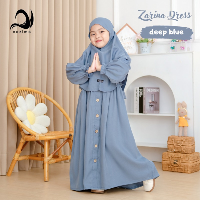 [Gratis Ongkir] Nazima Gamis Anak Zarina Set Part A Gamis anak Lebaran 2026 Gamis Anak bahan adem Ga