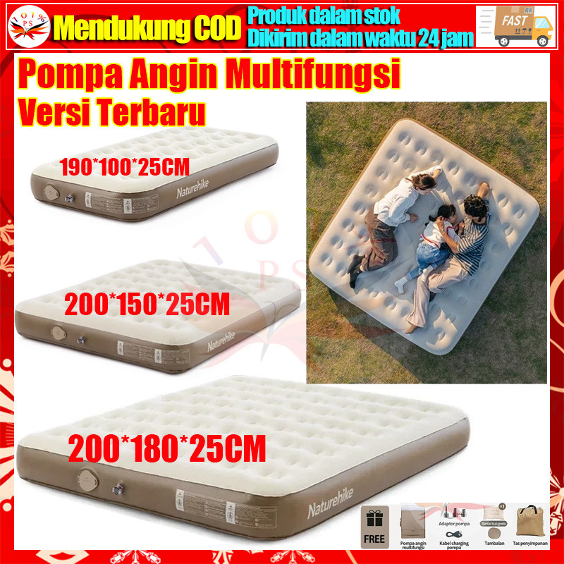 Kasur Angin Pompa Otomatis Outdoor Kasur Pompa Lipat Kasur Tiup Queen Kasur Angin Camping Perjalanan