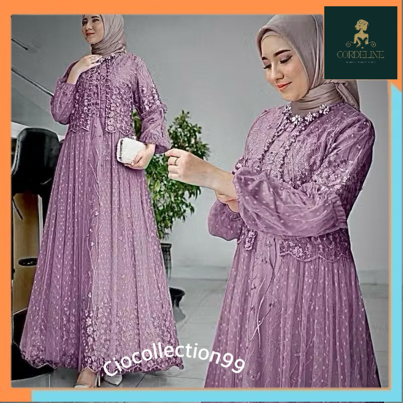 Maxi Bianka Gamis Pesta Brukat Dres Kondangan Remaja Wanita Kekinian Gamis Brukat Terlaris