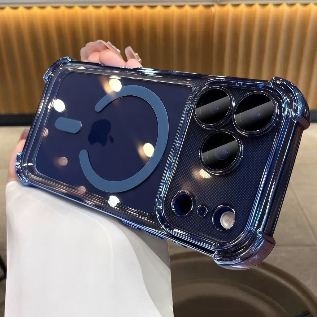 Luxury Plating Airbag Clear Magsafe Phone Case for iPhone 17 17 Pro Max Air 17 Pro Transparent Acryl