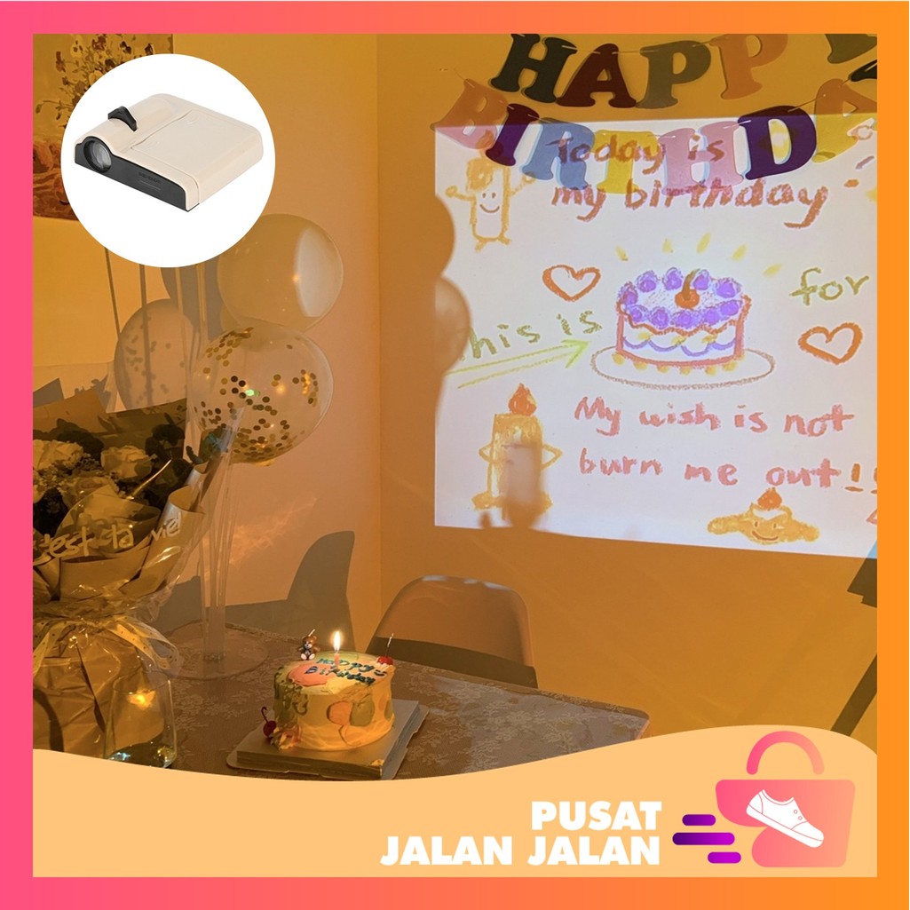 PJJ - 5468 Proyektor Mini Ulang Tahun Portable / Proyektor Mini / Happy Birthday Projector / Project