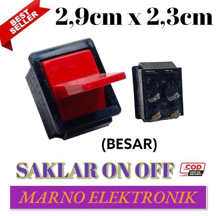 SAKLAR LAMPU SWITCH HITAM ON OFF ON  PUSH ON BESAR - SAKLAR ON OFF TERBAIK...