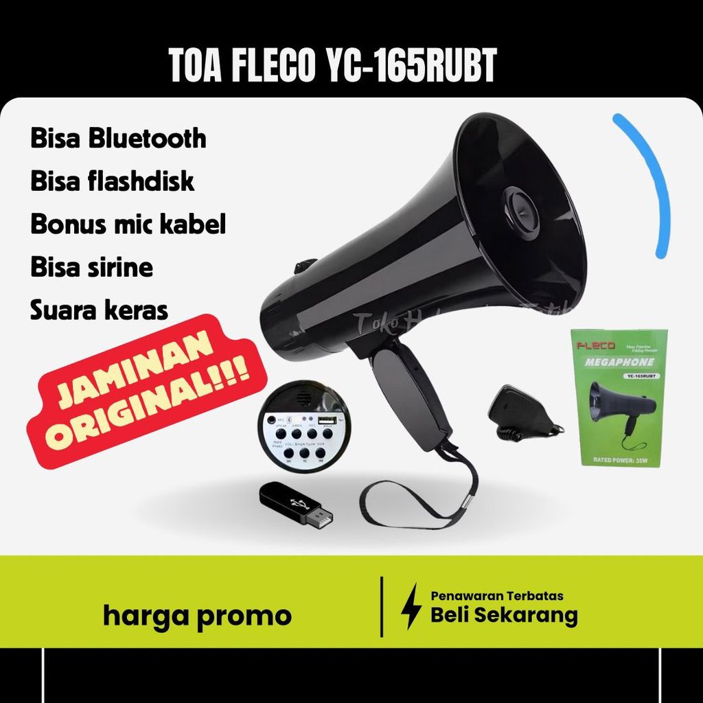 New Ori Toa Megaphone Jumbo Fleco YC-165 RUBT Multifungsi