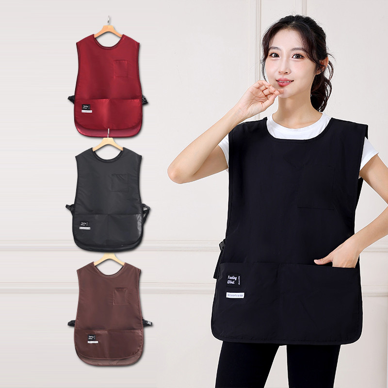 Fashionable Vest Style Apron Celemek Koki Barista Bartender Restoran Unisex Pria Wanita