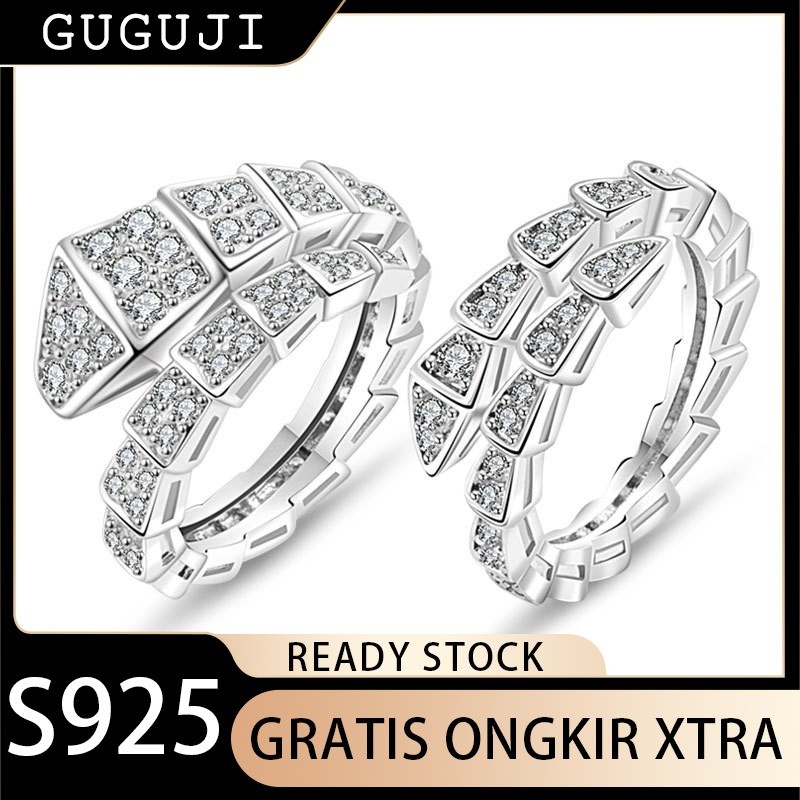 GUGUJI Rantai Tulang Selangka Bentuk Ular Mewah Ringan Merek Desainer Rantai Leher Elegan Anting Rum