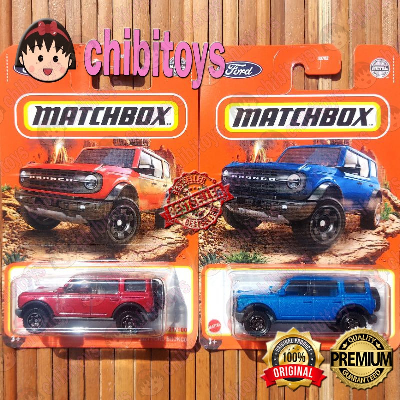 Matchbox 2021 Ford Bronco Merah Biru Hijau Jeep Wrangler Original Mattel