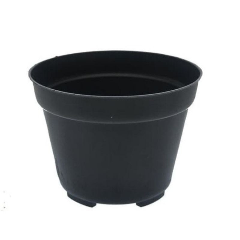 Pot Bunga Plastik Hitam Ukuran 20 Cm Polos
