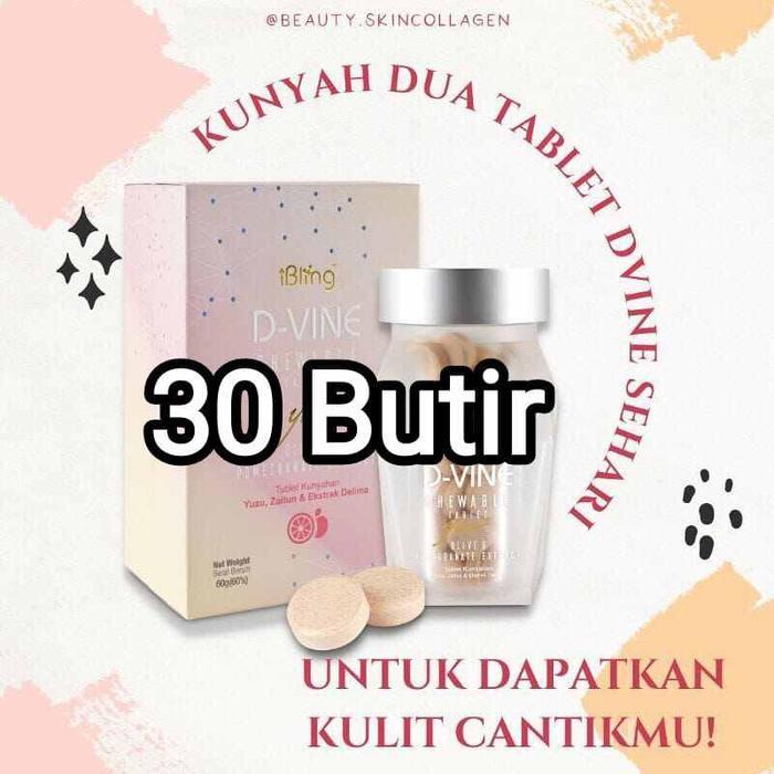 D VINE COLLAGEN ISI 60 BUTIR ORIGINAL CANDY DVINE COLLAGEN Pemutih Kulit Badan, D-VINE COLLAGEN ORIG