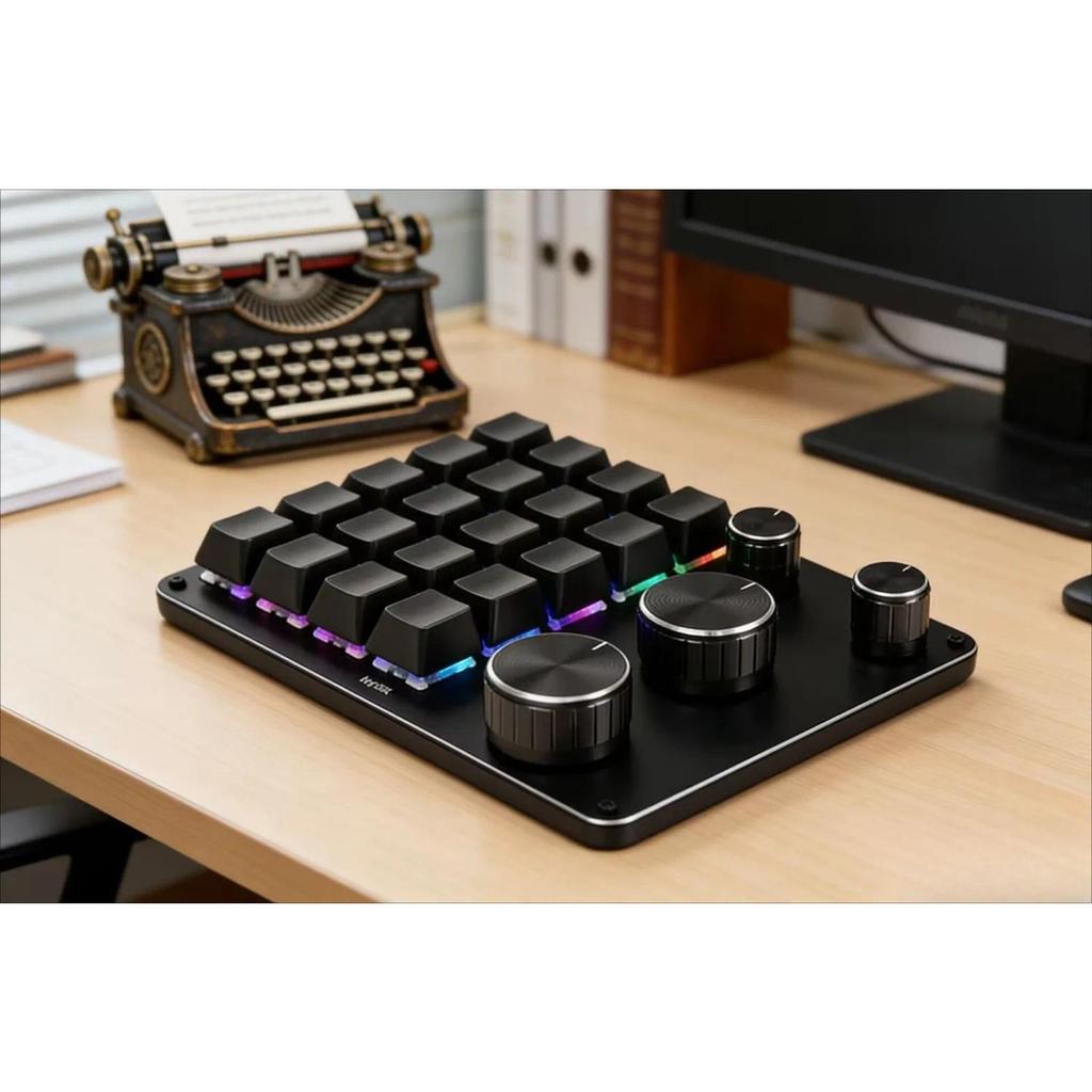 20-key Knob Custom Macro Meanical Keyboard Suitable for Procreate, PS, DaVinci PR, Designer Programm