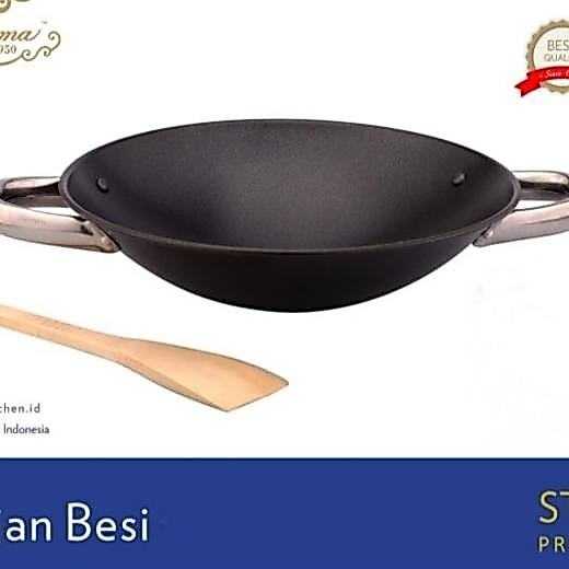 Wajan Kuali Besi Bima Anti Lengket /Wok Besi Anti Lengket