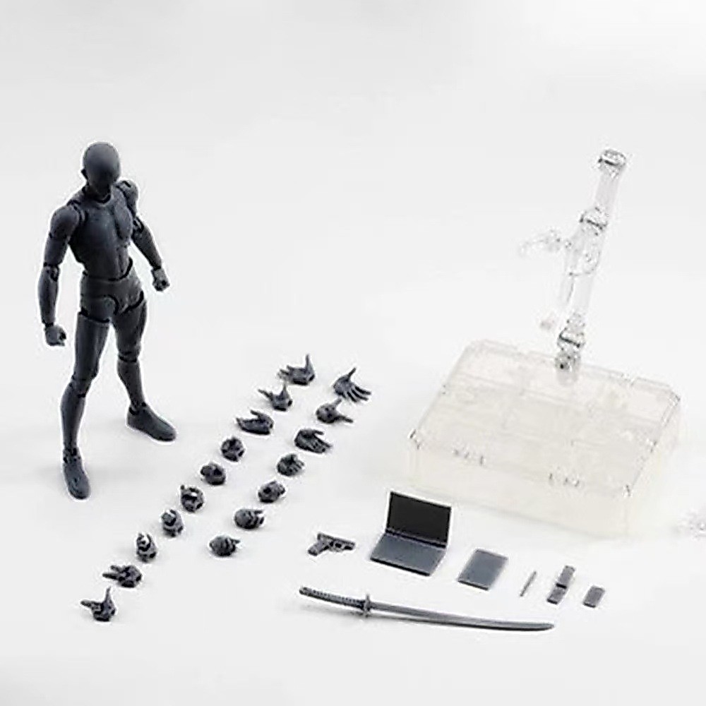 Shf Action Figure Body Kun Body Chan Male Female Movable Joint Anime Figurine Black Nude Display