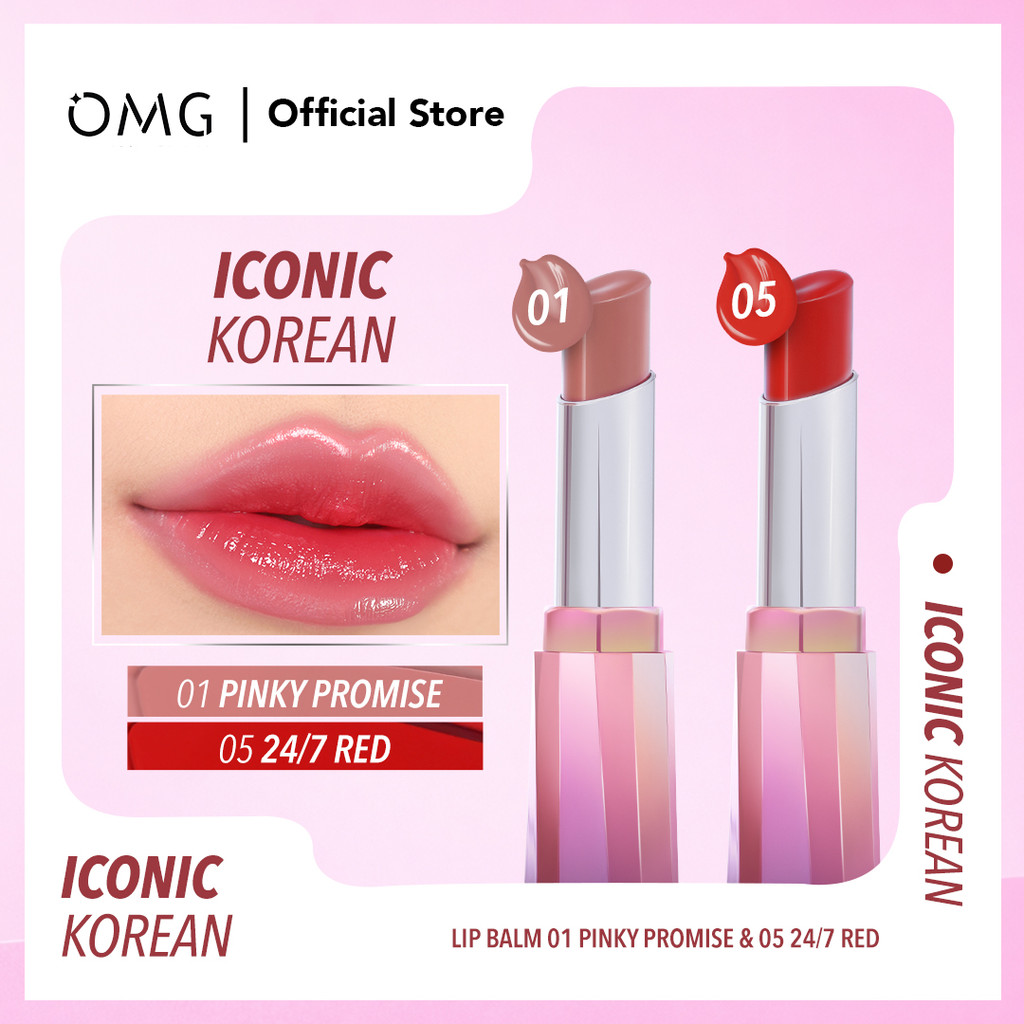 [OMBRE LIPS] OMG OH MY GLAM Gloss Up Tinted Lip Balm 3.5 g - Melembabkan, Warna Intens, Tahan Lama H