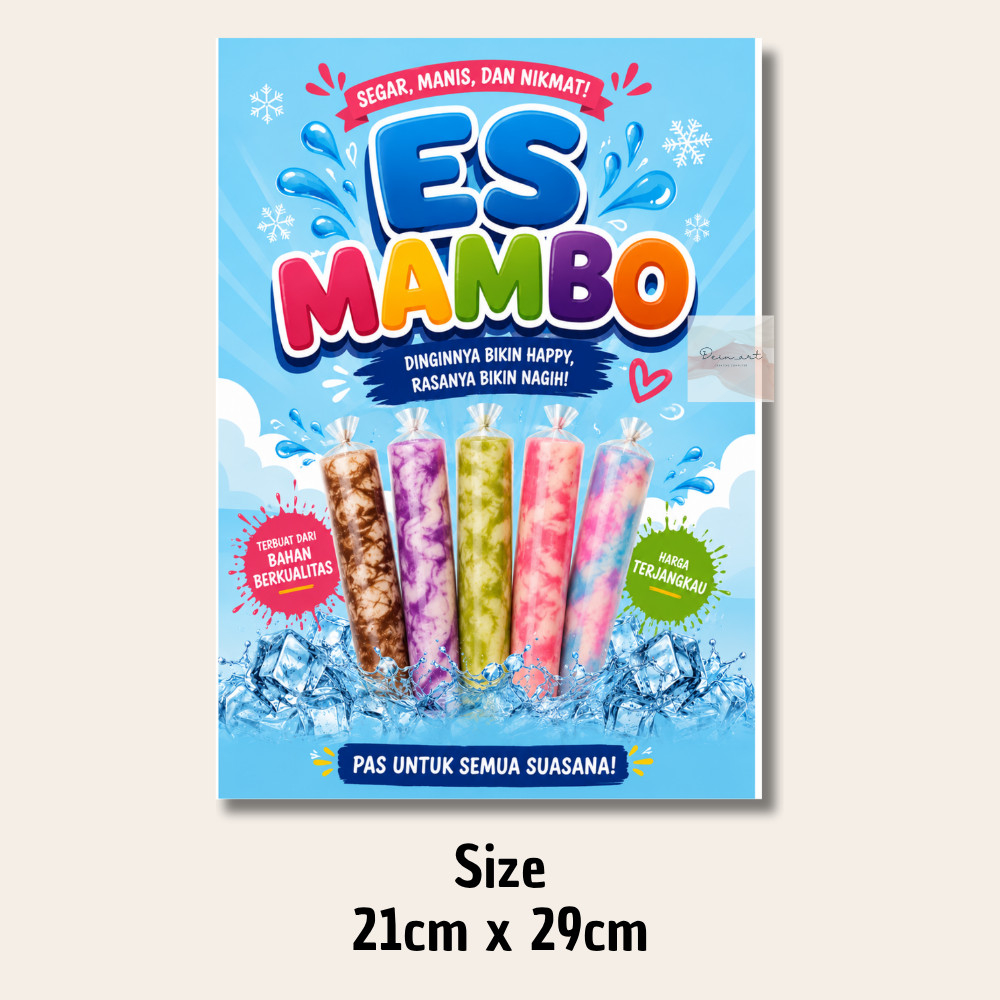 Stiker Es Mambo Termos Jualan Es Mambo Viral Laminasi Glossy Sticker