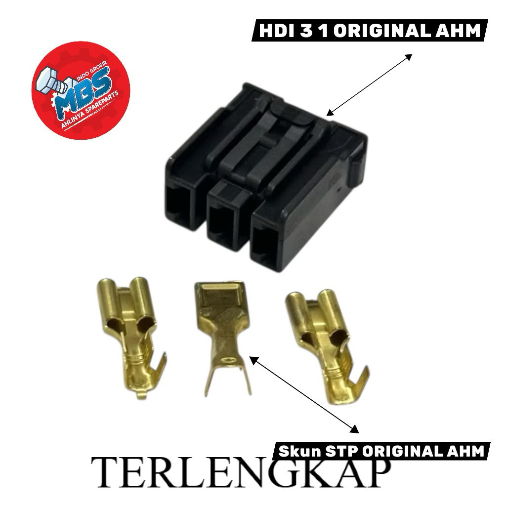 JURAGAN Soket Ecu/Ecm Modul Kiprok Female 3 Pin Vario 125/150 Pcx 150 Adv 150
