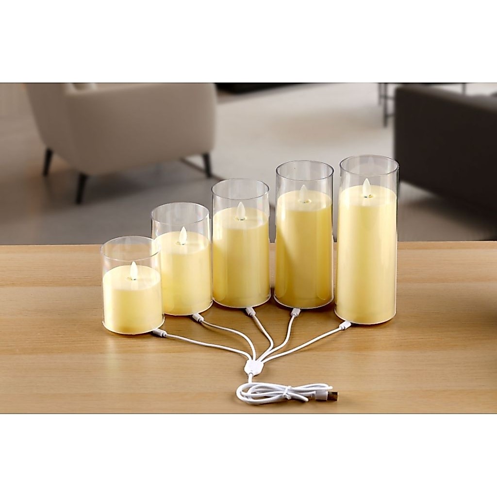 Lilin Led Goyang Akrilik Gelas Charger