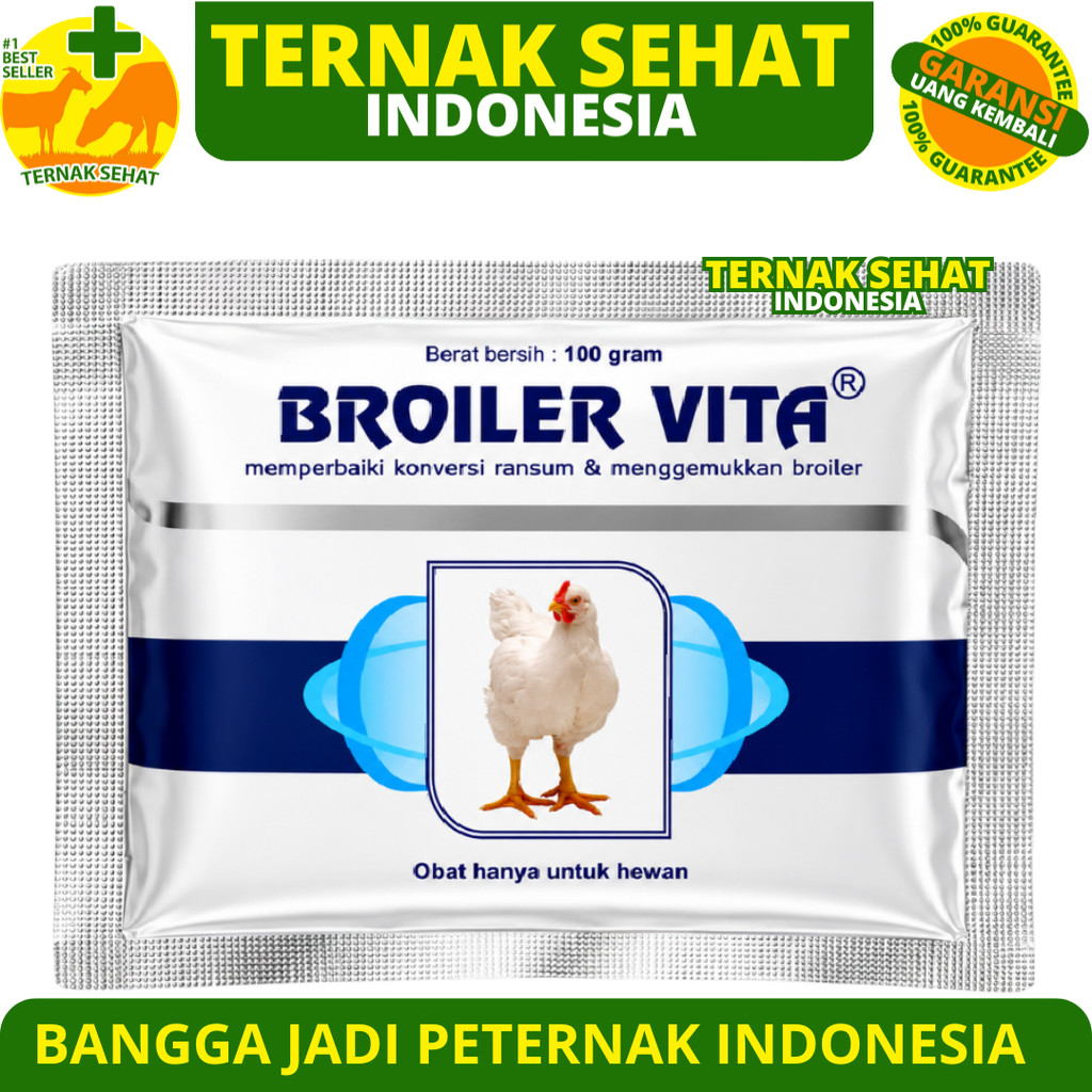 Vitamin Ayam BROILER VITA 100 GRAM MEDION - Vitamin Ayam Broiler Pedaging - Vitamin Penggemuk Ayam P