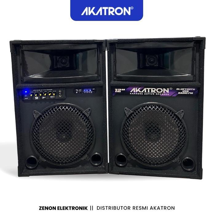 AKATRON 12 INCH SUPER BASS - SPEAKER AKTIF BLUETOOTH KARAOKE MICROPHONE SUBWOOFER SOUND BESAR MURAH 