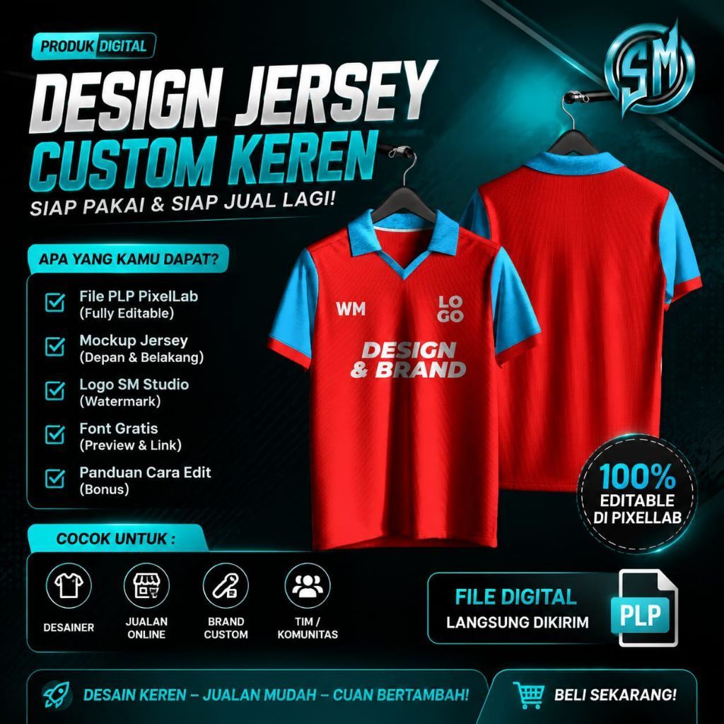 Mockup Jersey Kerah Vintage - File Pixellab