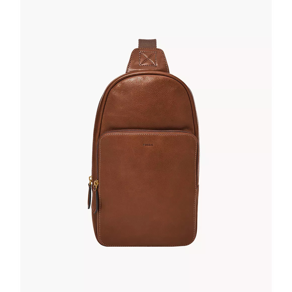 Fossil Finn Leather Sling Pack Bag Whisky Tas Selempang Pria MBG9646-212