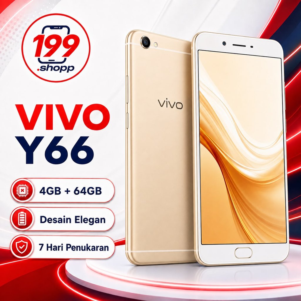 SMARTPHONE HP VIVO Y66 4G RAM 4/64 GB - Desain Elegan Gold, Kamera 16 MP, Baterai 2930 mAh