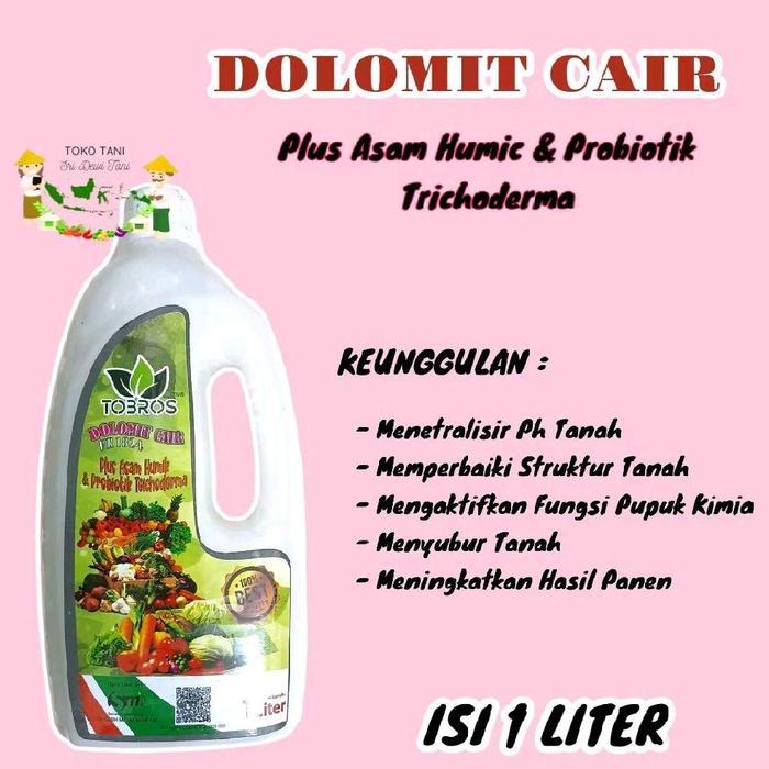 Promo Tobros Pupuk Dolomit Cair 1 Liter Menetralisir Ph Tanah Plus Asam Humic & Probiotik Trichoderm