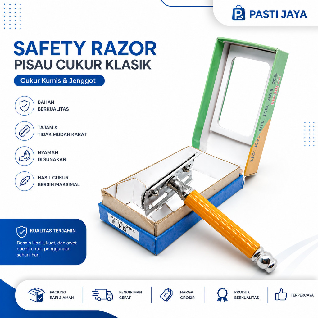 Cukuran Kumis Jenggot Box Jadul Safety Razor