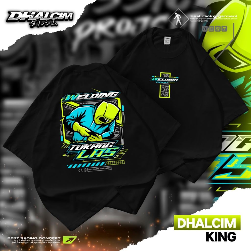 KAOS DISTRO TUKANG LAS RACING, KAOS DISTRO TUKANG NGELAS T-SHIRT DISTRO TUKANG LAS PRIA FULL SABLON,