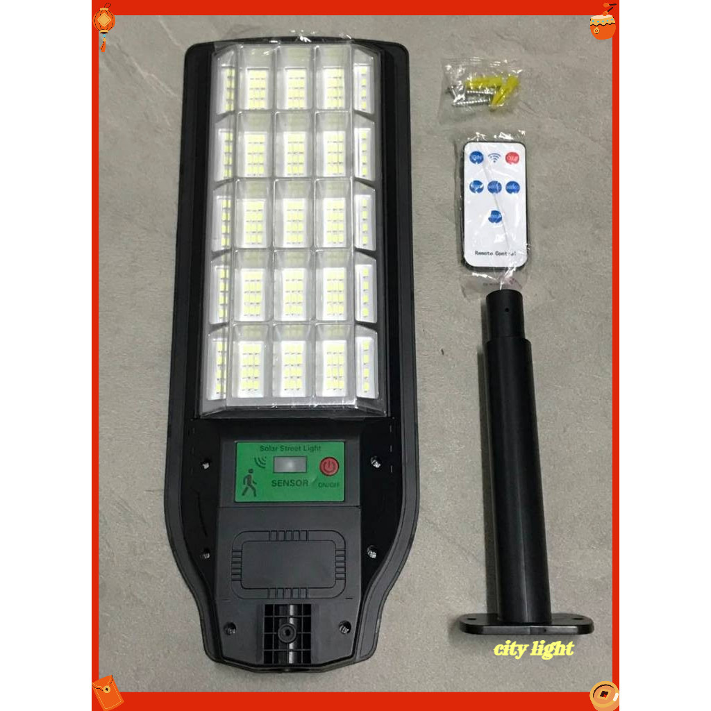 PJU SOLAR 200W CAHAYA PUTIH LAMPU JALAN 200 WATT 6500k PJU 200W REMOTE + RADAR SENSOR + TIMER