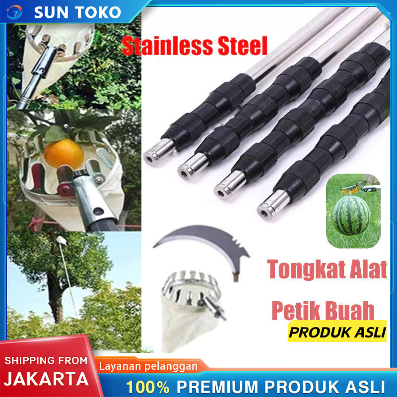 COD [Stok Ready/] 6 Set 7M Alat Pemetik Buah Alat Berkebun Pemetik Buah Tongkat Teleskopik Jaring Bu