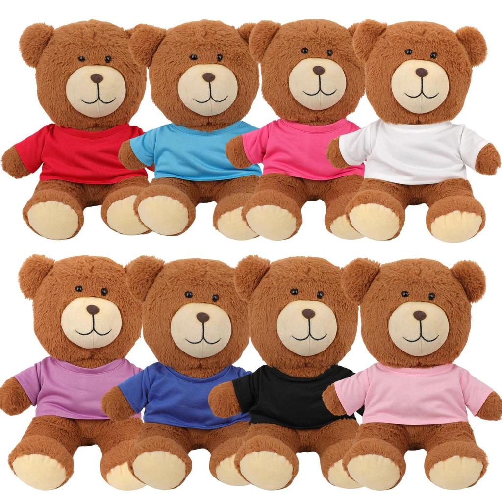 16 In Plush Teddy Bear Doll Clothes Sweater Lena Bear Solid Color T-shirt Teddy Bear Cute Bear Decor