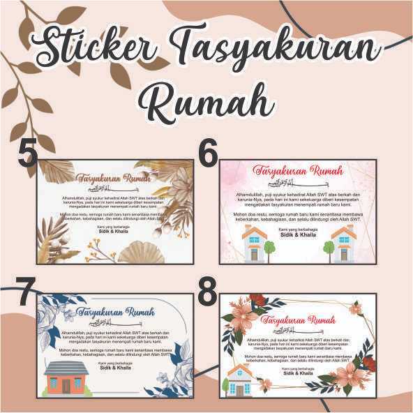 (isi 15-70pcs) Sticker Syukuran Rumah, Sticker Tasyakuran Rumah Baru / Syukuran Rumah Baru / Tasyaku