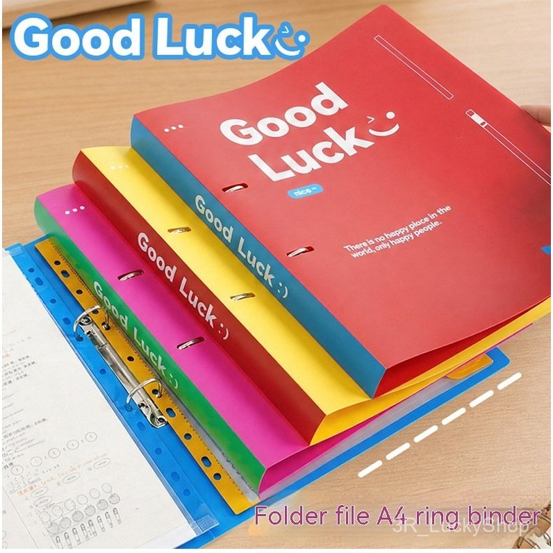 HC-052 - 4 WARNA - BINDER MAP DOKUMENT TRANSPARAN A4 dengan perekat dan lubang binder - inner pocket