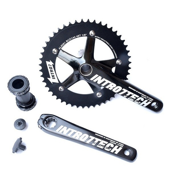 Crankset Intro 7 Tech 48T Panjang 170mm BCD144 Hollowtech BB HT2 INTRO7TECH Sepeda balap seli lipat 