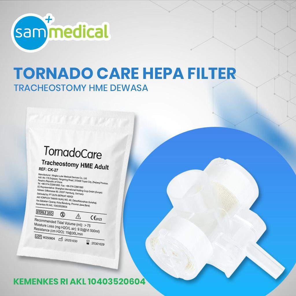Tornado Care Hepa Filter / Tracheostomy HME Dewasa / HME Filter / Disposable Filter - Per Satuan