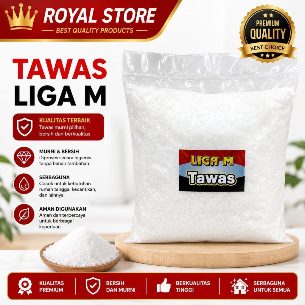 TAWAS BUBUK / KRISTAL PUTIH LIGA M /PENGHILANG BAU BADAN DAN PEMUTIH KETIAK
