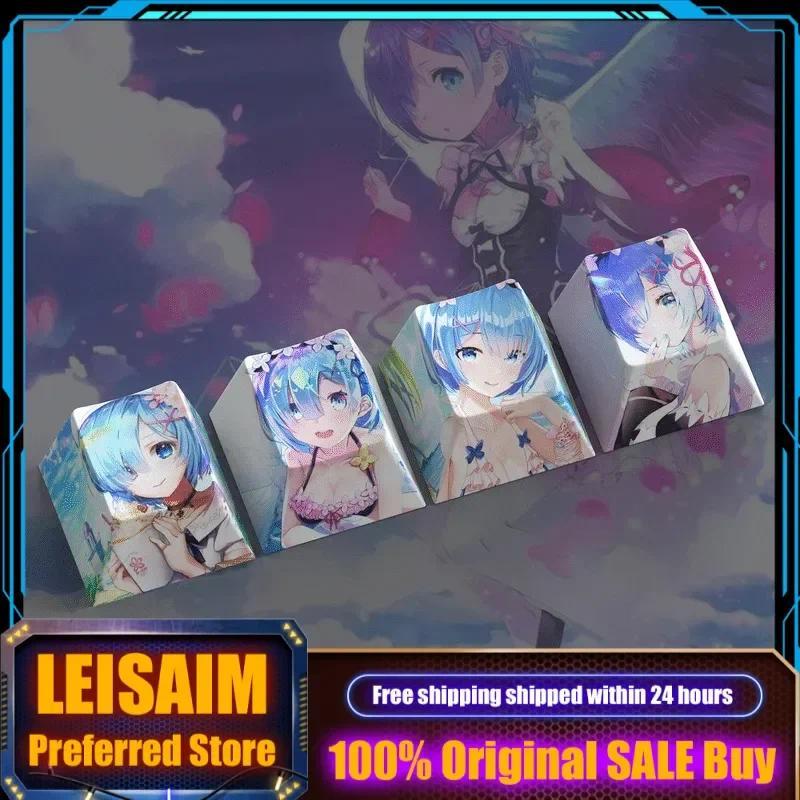 Re:Zero -Starting Life In Another World Anime Rem Theme Keycaps Meanical Keyboard erry PBT Custom Ke