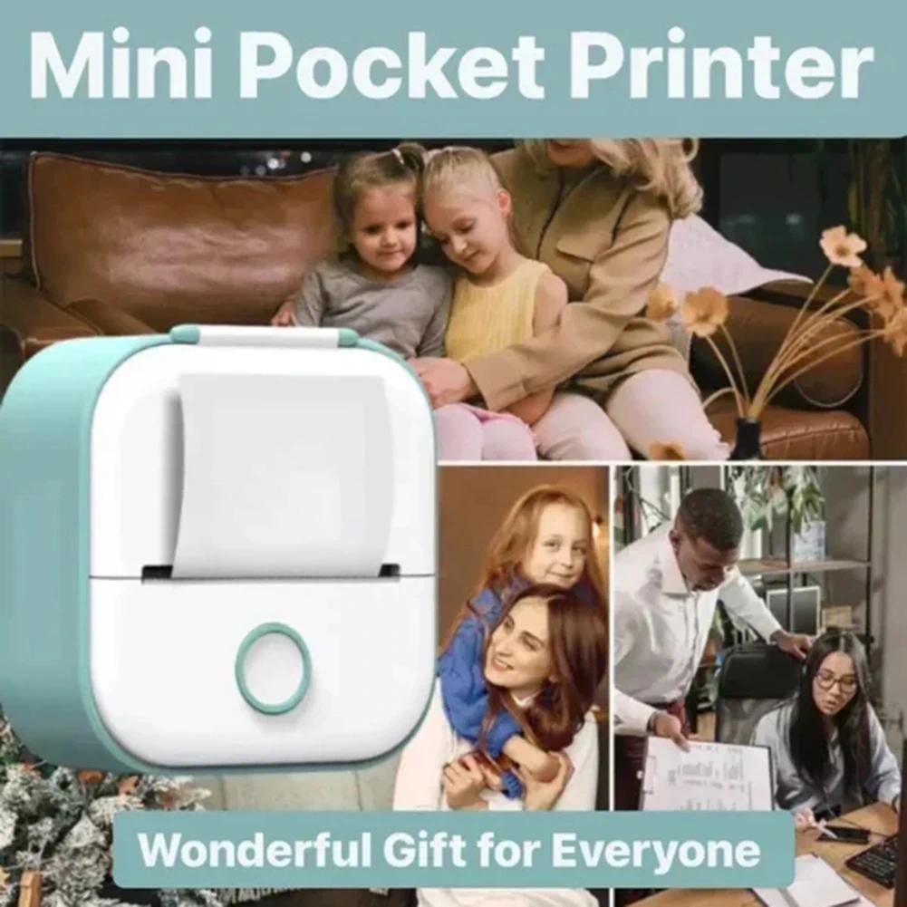 Mini Pocket Printer Portable BluetoothCompatible Thermal Printer Inkless Sticker Printer