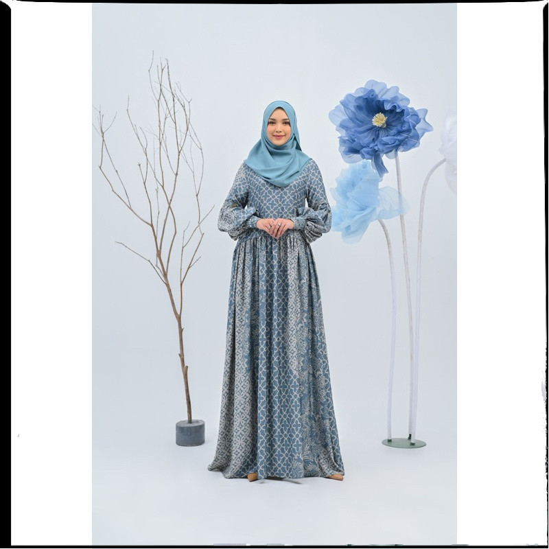 Gamis Premium Mewah DARABIRRA GAMIS 135 DOBBY PRINT ETHNIC SWAROVSKY